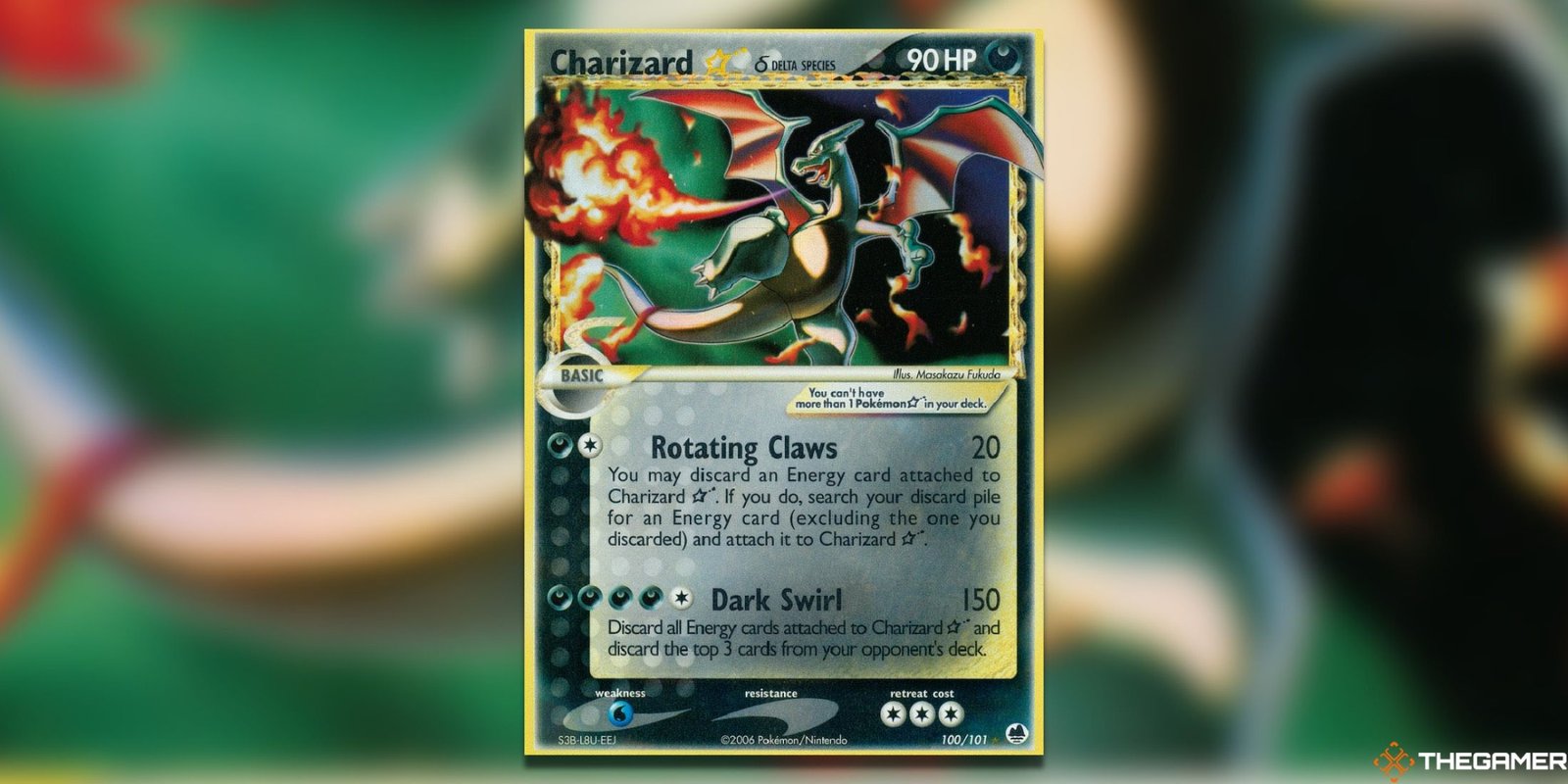 The Charizard Gold Star from Dragon Frontiers in the Pokemon TCG.