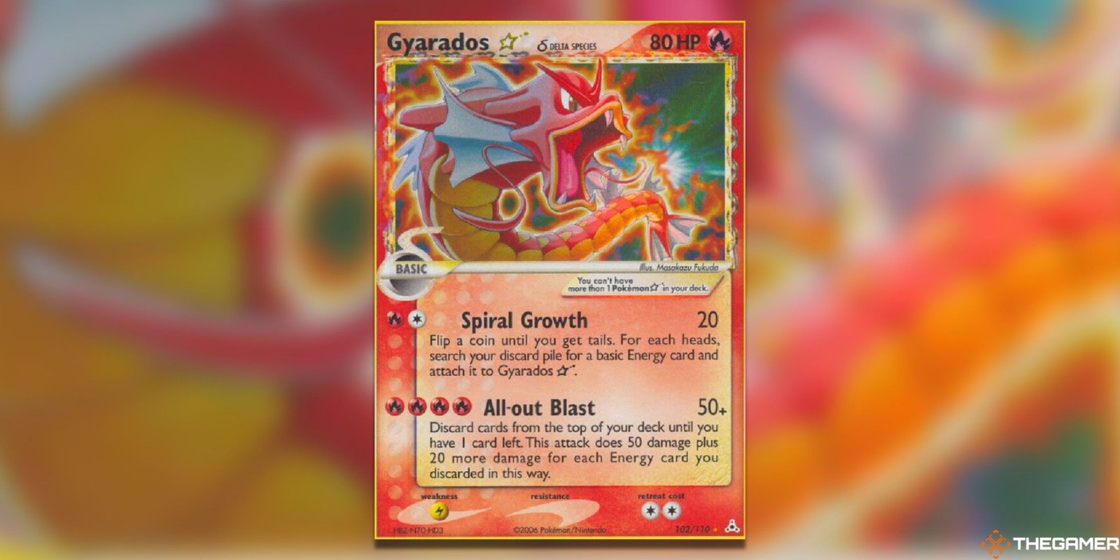 The Gyarados Star from Holon Phantoms in the Pokemon TCG.